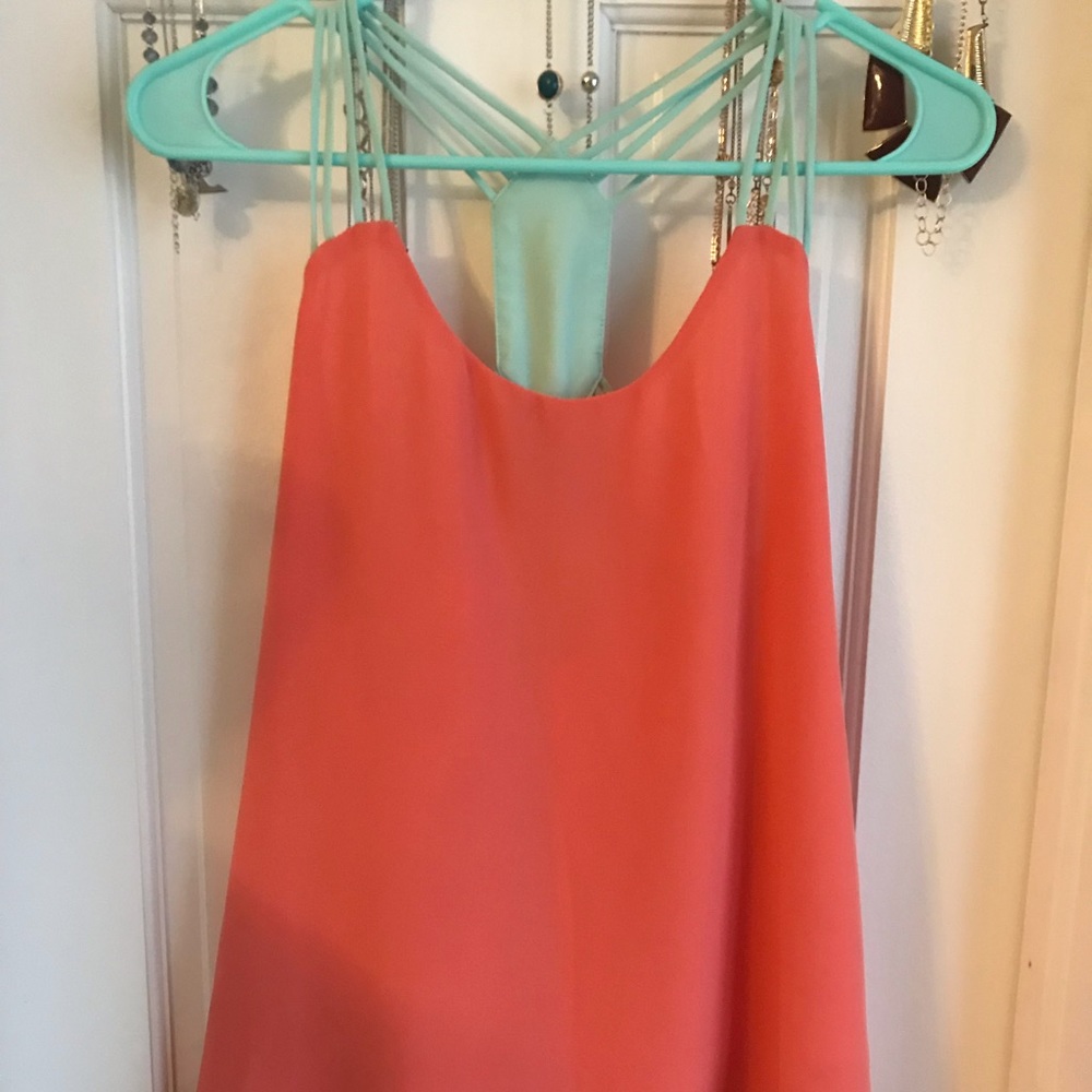 Coral and mint tank
